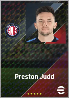 Preston Judd eFootball 2026 player card, 72 OVR CF