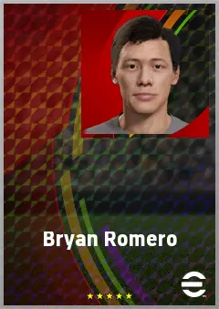 Bryan Romero eFootball 2026 player card, 68 OVR CB
