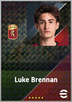Luke Brennan eFootball 2026 player card, 67 OVR RWF