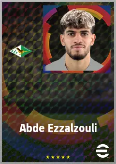 Abde Ezzalzouli eFootball 2026 player card, 76 OVR LWF