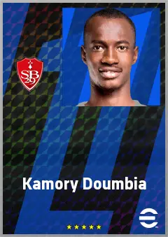 Kamory Doumbia eFootball 2026 player card, 73 OVR AMF