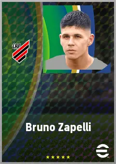 Bruno Zapelli eFootball 2026 player card, 73 OVR AMF