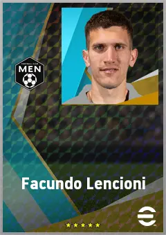 Facundo Lencioni eFootball 2026 player card, 73 OVR LMF