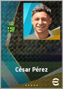 César Pérez eFootball 2026 player card, 73 OVR CMF