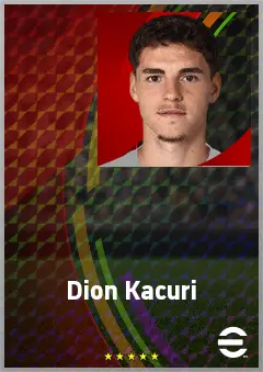 Dion Kacuri eFootball 2026 player card, 66 OVR CMF