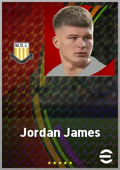 Jordan James eFootball 2026 player card, 71 OVR CMF