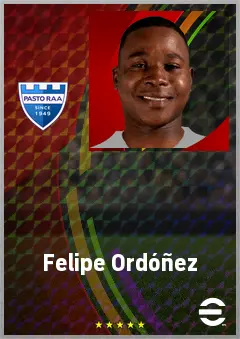 Felipe Ordóñez eFootball 2026 player card, 66 OVR RWF