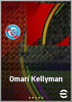 Omari Kellyman eFootball 2026 player card, 70 OVR RWF