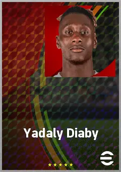 Yadaly Diaby eFootball 2026 player card, 68 OVR RWF