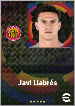 Javi Llabrés eFootball 2026 player card, 70 OVR LWF
