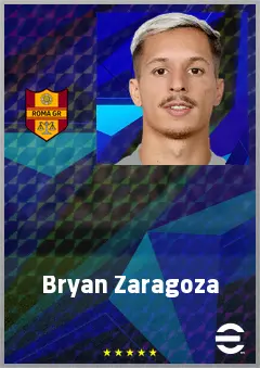 Bryan Zaragoza eFootball 2026 player card, 76 OVR LWF