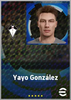 Yayo González eFootball 2026 player card, 65 OVR CMF