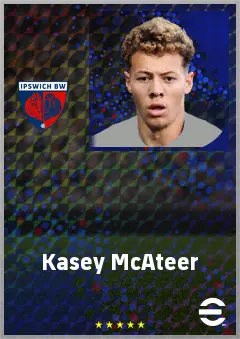 Kasey McAteer eFootball 2026 player card, 70 OVR RMF