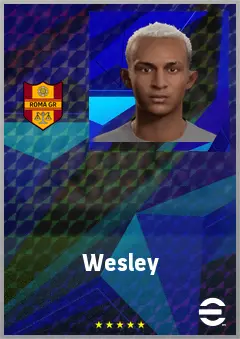 Wesley eFootball 2026 player card, 76 OVR RB