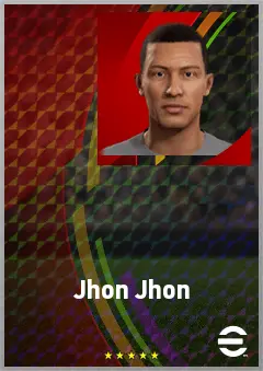 Jhon Jhon eFootball 2026 player card, 74 OVR AMF