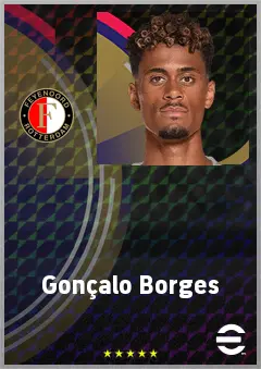 Gonçalo Borges eFootball 2026 player card, 71 OVR RWF