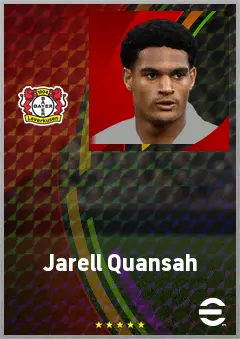 Jarell Quansah eFootball 2026 player card, 75 OVR CB