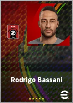 Rodrigo Bassani eFootball 2026 player card, 70 OVR RWF