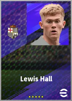 Lewis Hall eFootball 2026 player card, 76 OVR LB
