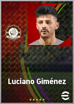 Luciano Giménez eFootball 2026 player card, 71 OVR CF