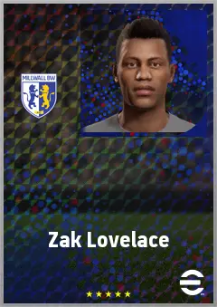 Zak Lovelace eFootball 2026 player card, 66 OVR CF