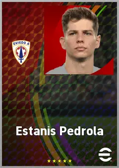 Estanis Pedrola eFootball 2026 player card, 70 OVR RWF