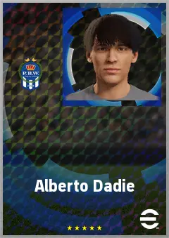 Alberto Dadie eFootball 2026 player card, 67 OVR RWF