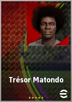 Trésor Matondo eFootball 2026 player card, 61 OVR LMF