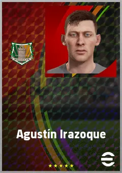 Agustín Irazoque eFootball 2026 player card, 68 OVR CB
