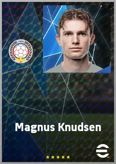 Magnus Knudsen eFootball 2026 player card, 69 OVR CMF