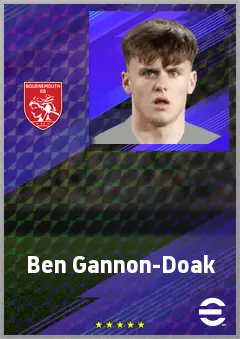 Ben Gannon-Doak eFootball 2026 player card, 72 OVR RWF