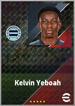 Kelvin Yeboah eFootball 2026 player card, 74 OVR CF