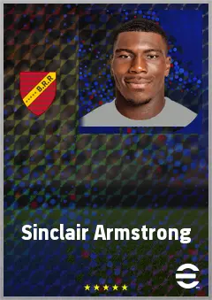 Sinclair Armstrong eFootball 2026 player card, 70 OVR CF