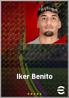 Iker Benito eFootball 2026 player card, 68 OVR RMF