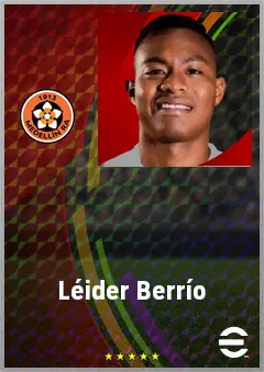 Léider Berrío eFootball 2026 player card, 71 OVR CMF