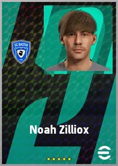 Noah Zilliox eFootball 2026 player card, 65 OVR CB