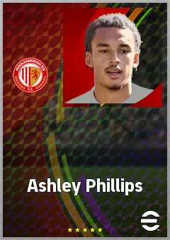 Ashley Phillips eFootball 2026 player card, 71 OVR CB
