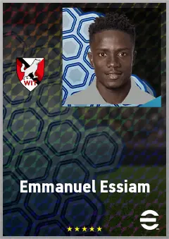 Emmanuel Essiam eFootball 2026 player card, 65 OVR CMF