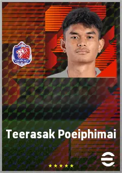 Teerasak Poeiphimai eFootball 2026 player card, 67 OVR CF