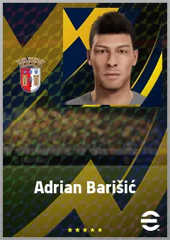 Adrian Barišić eFootball 2026 player card, 72 OVR CB