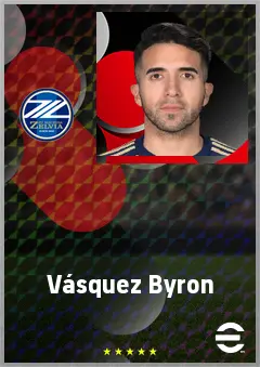 Vásquez Byron eFootball 2026 player card, 69 OVR RWF