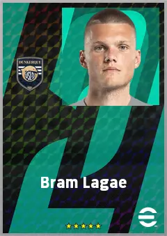 Bram Lagae eFootball 2026 player card, 65 OVR CB