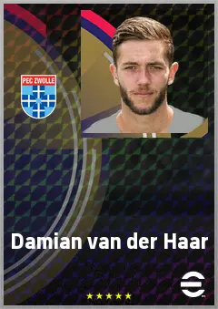 Damian van der Haar eFootball 2026 player card, 65 OVR CB