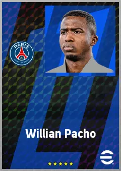 Willian Pacho eFootball 2026 player card, 82 OVR CB