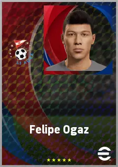 Felipe Ogaz eFootball 2026 player card, 70 OVR CMF