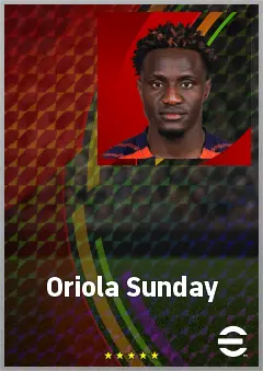 Oriola Sunday eFootball 2026 player card, 68 OVR CF