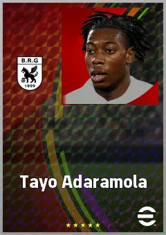 Tayo Adaramola eFootball 2026 player card, 68 OVR LB