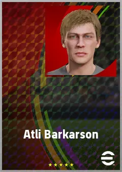 Atli Barkarson eFootball 2026 player card, 66 OVR LB