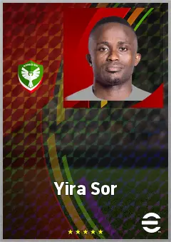 Yira Sor eFootball 2026 player card, 71 OVR CF