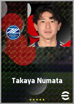 Numata Takaya eFootball 2026 player card, 67 OVR LMF